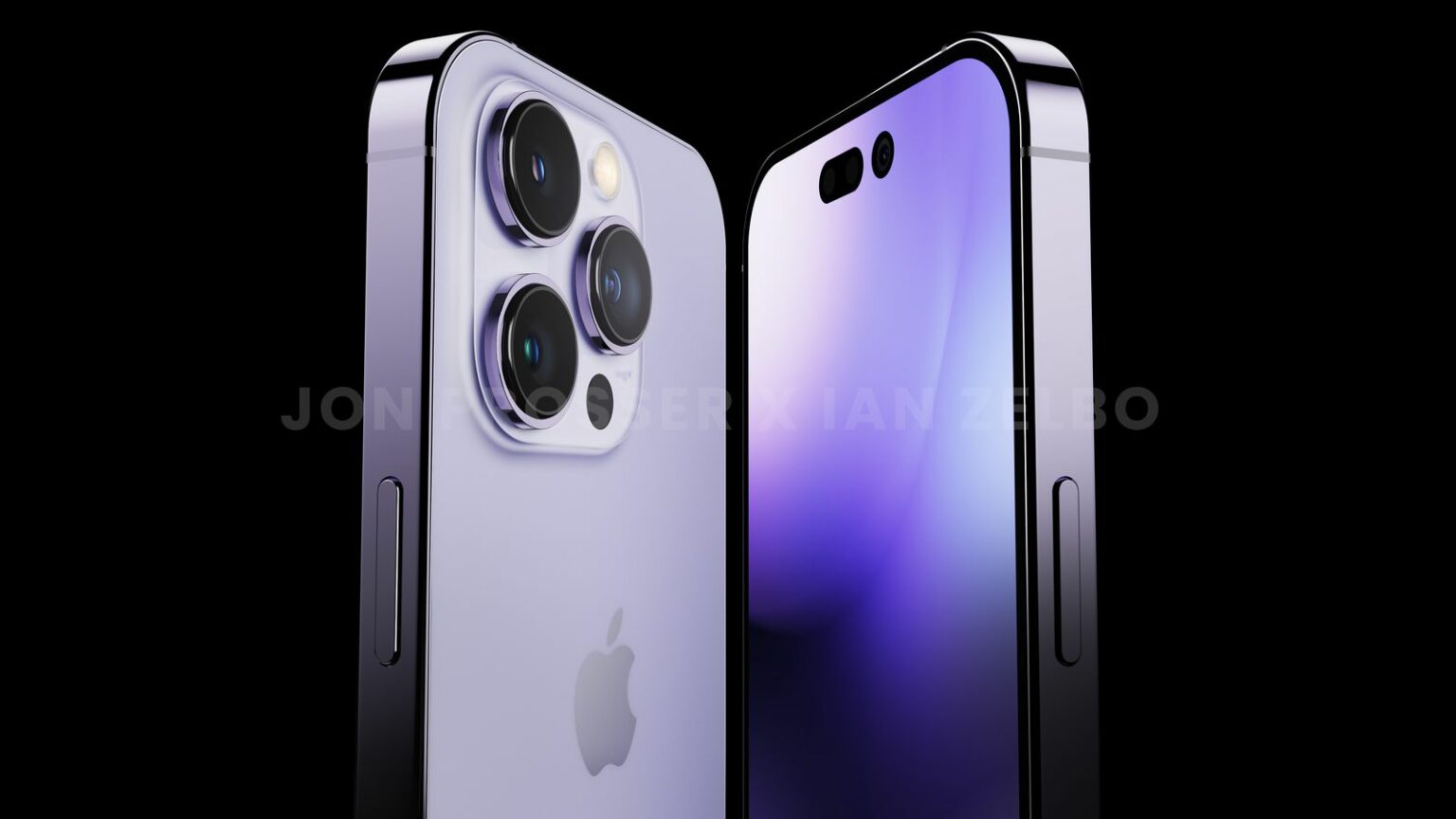 This is Ian Zelda's render of a purple iPhone 14.