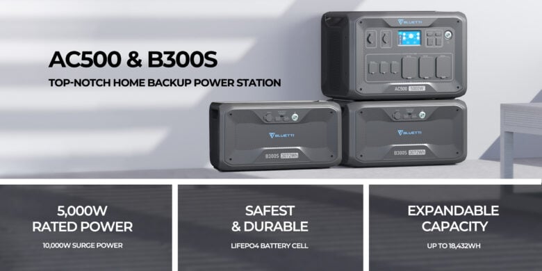 The Bluetti AC500 power station and B300S battery packs make a potent combo.