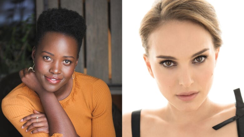 Lupita Nyong'o, left, was set to star opposite Natalie Portman, but then Moses Ingram replaced Nyong'o.