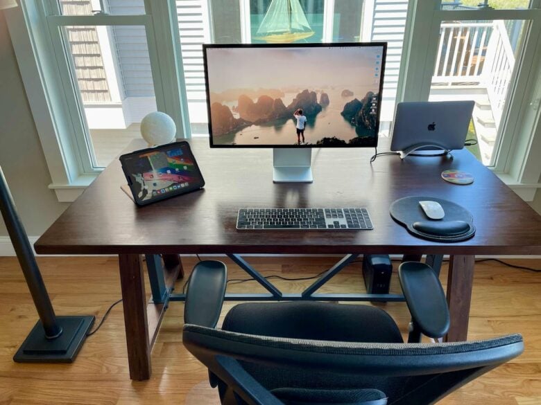 The desk comes from Wayfair, but it's a few years old and may be hard to find.