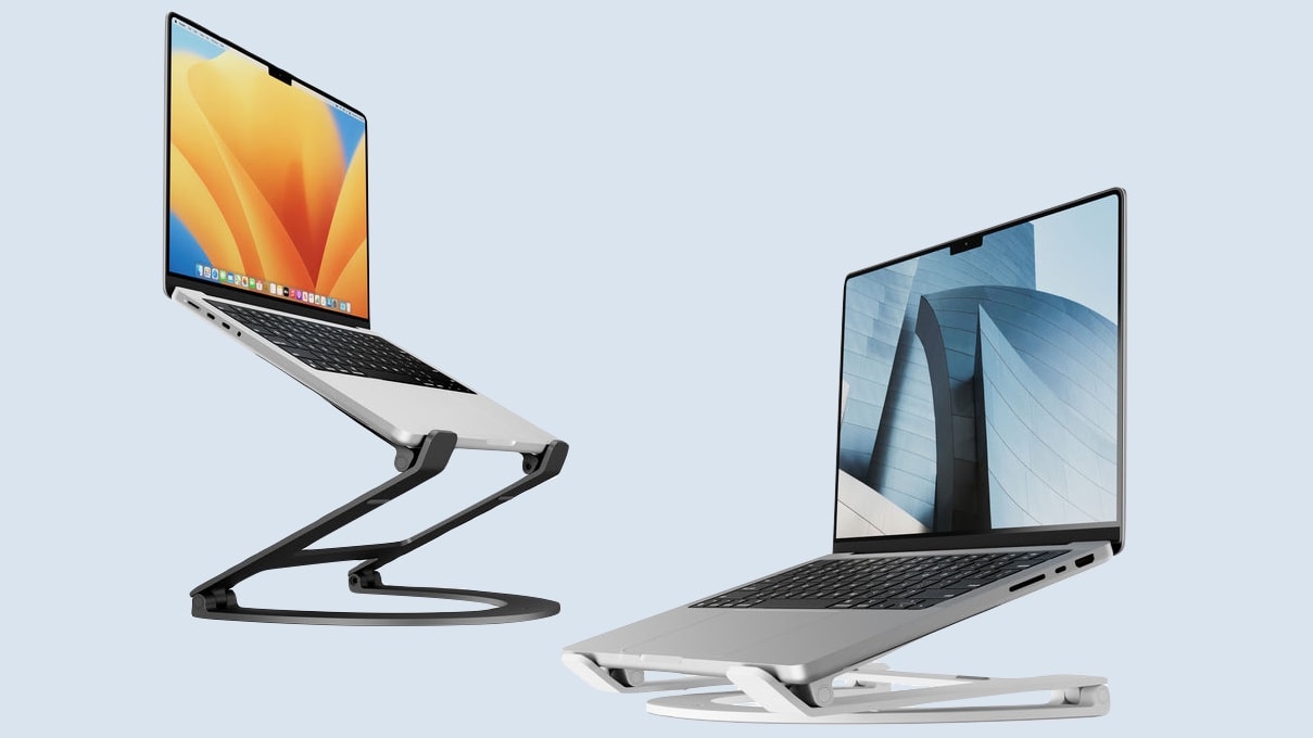 Twelve South Curve Flex MacBook stand designed for office or coffee shop