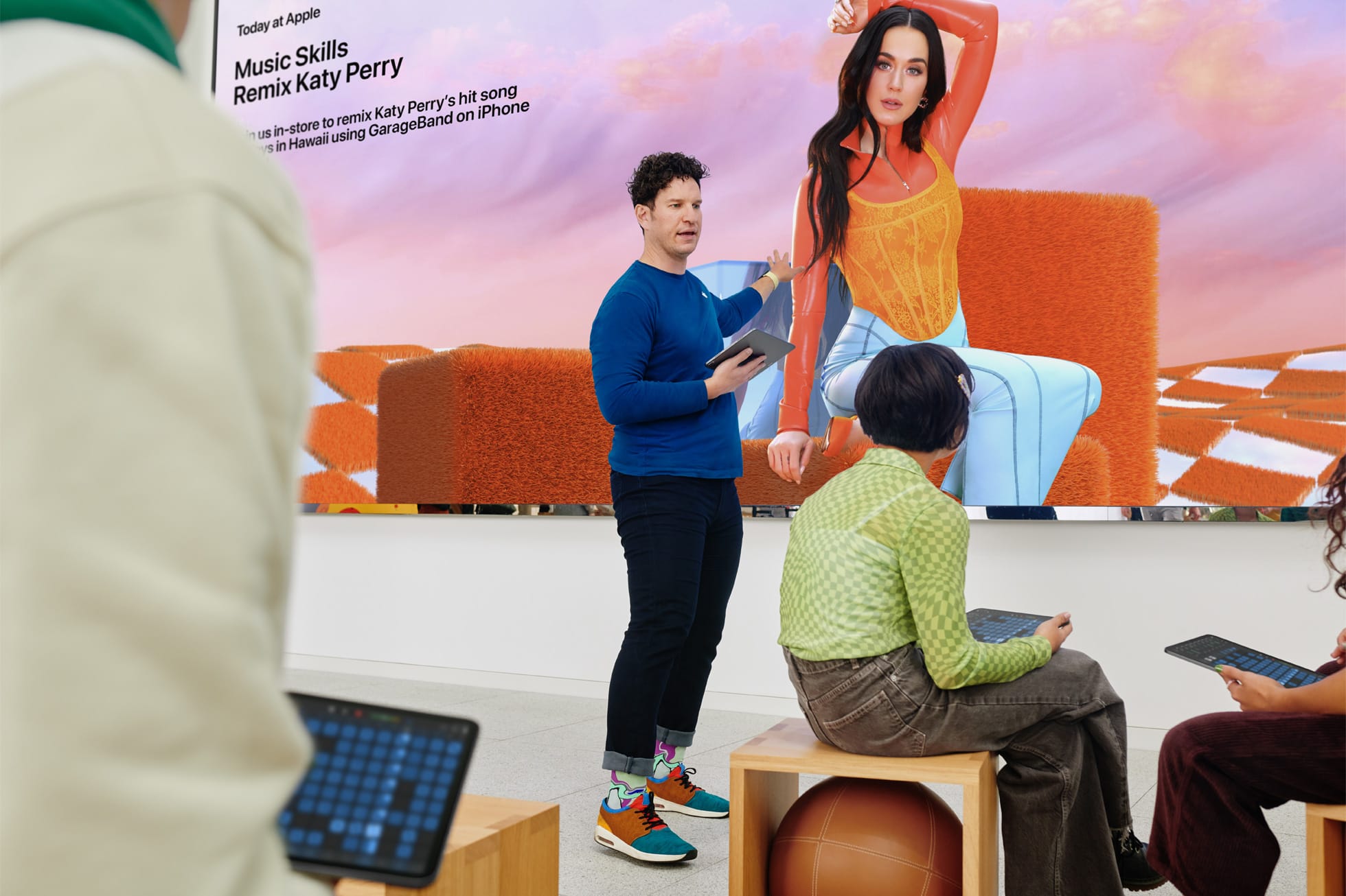 Customers can visit Apple Stores to take part in the new Today at Apple session, Music Skills: Remix Katy Perry.