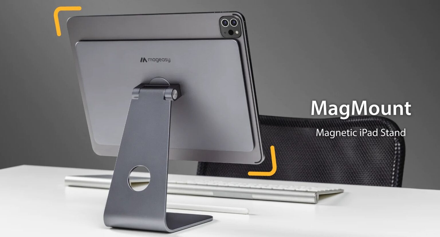 This magnetic stand helps turn your iPad into a desktop computer.