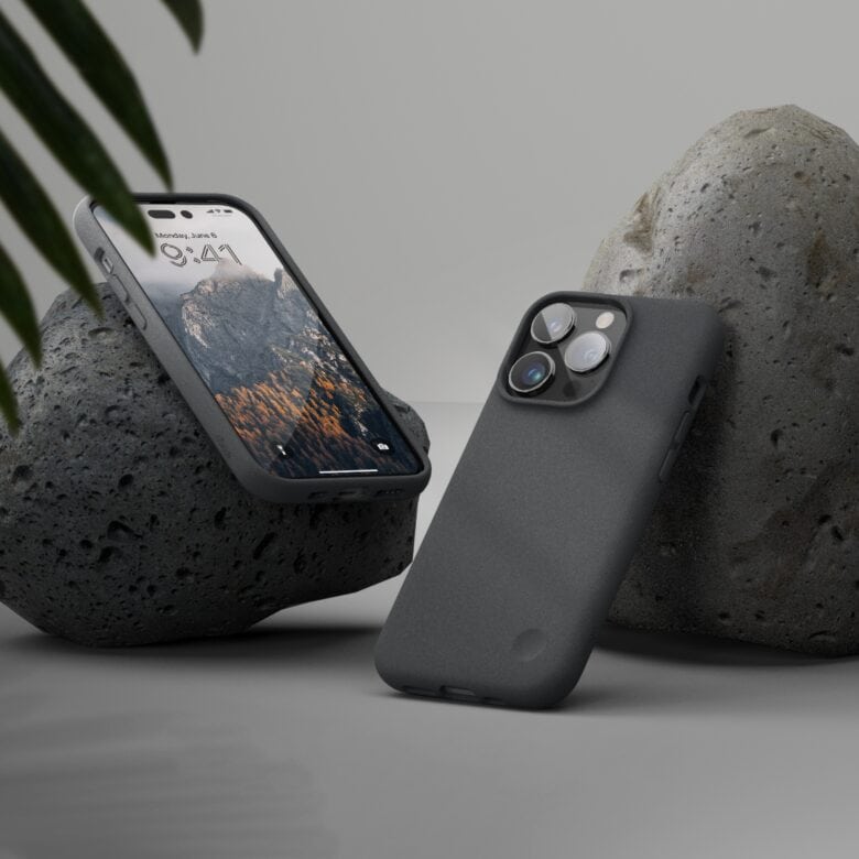 elago Pebble case for iPhone 14: A unique case mixed with real stone and paint.