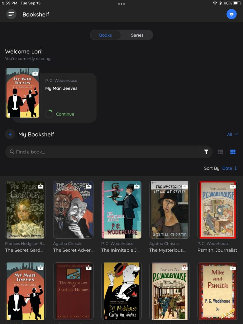 BookFusion E-Book-Reader hat eine übersichtliche Benutzeroberfläche zum Anzeigen Ihrer Bücherliste.