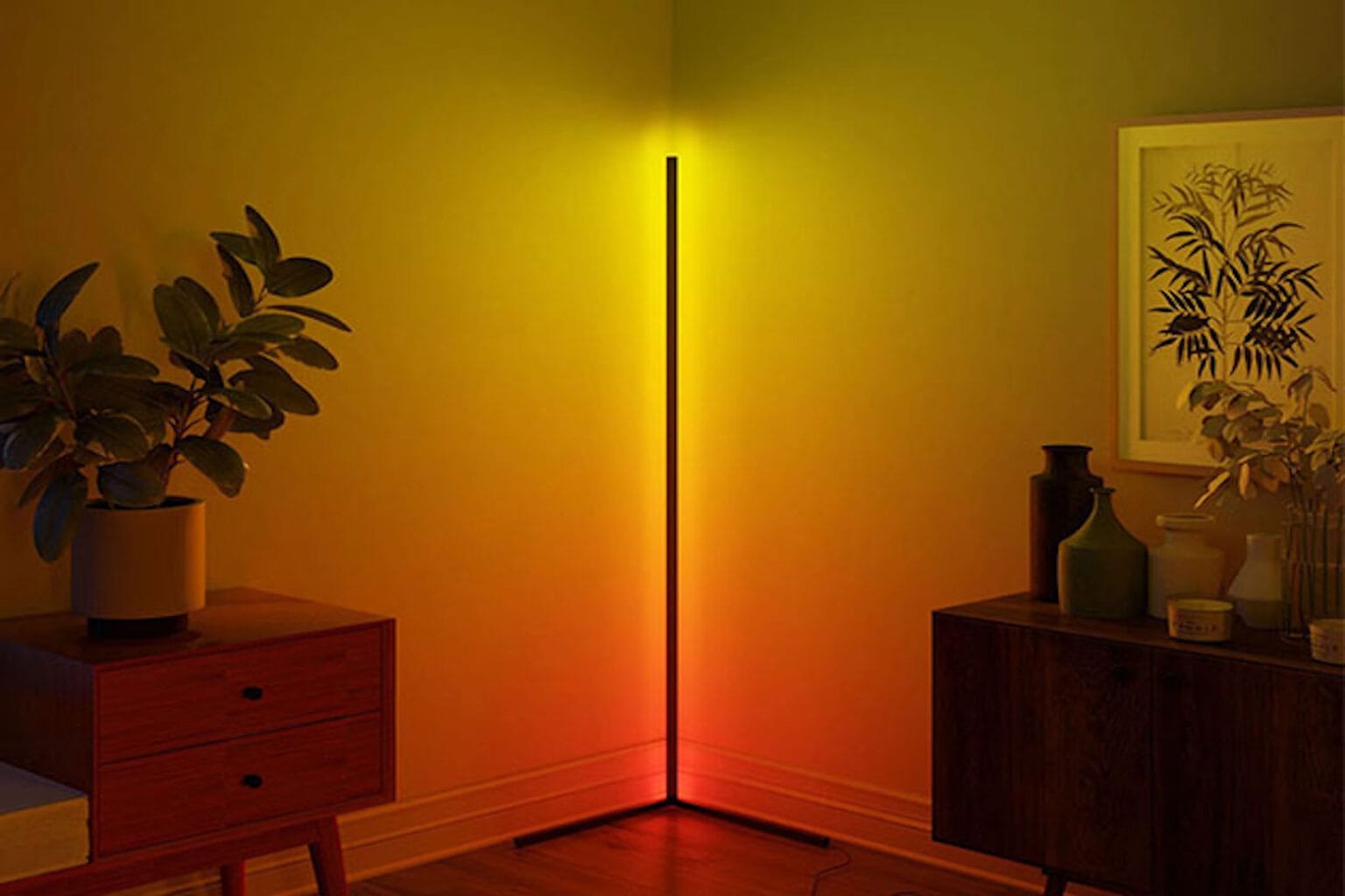 Customize your space with this fully controllable minimalist LED lamp.