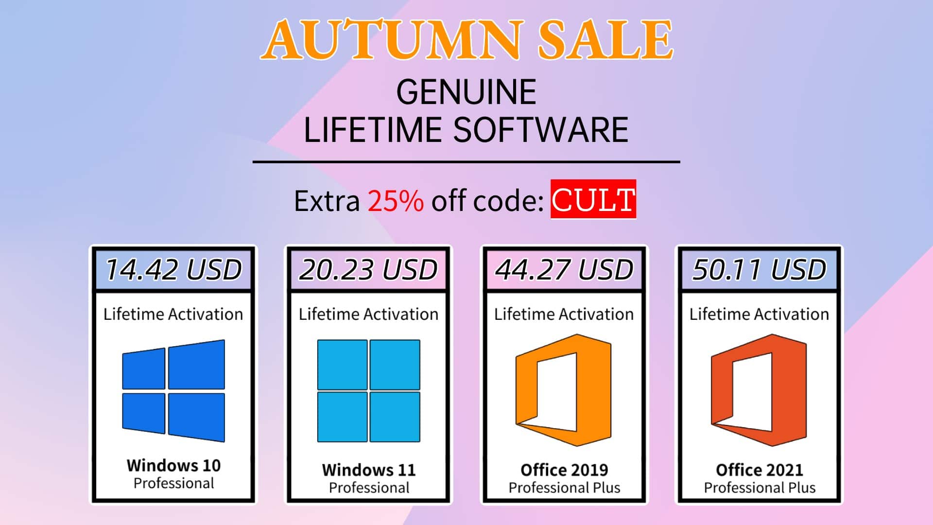 If you'd like to save money on genuine Microsoft software, head to SCDKey.com using the links above. And don't forget to enter promo code CULT to get extra savings.
