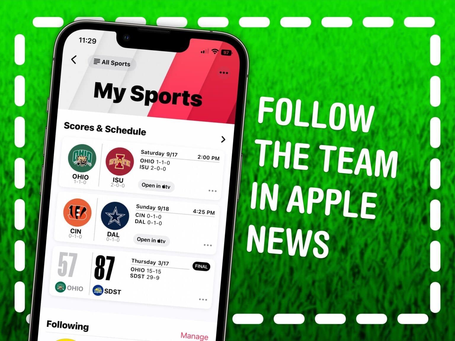 Follow the team in Apple News