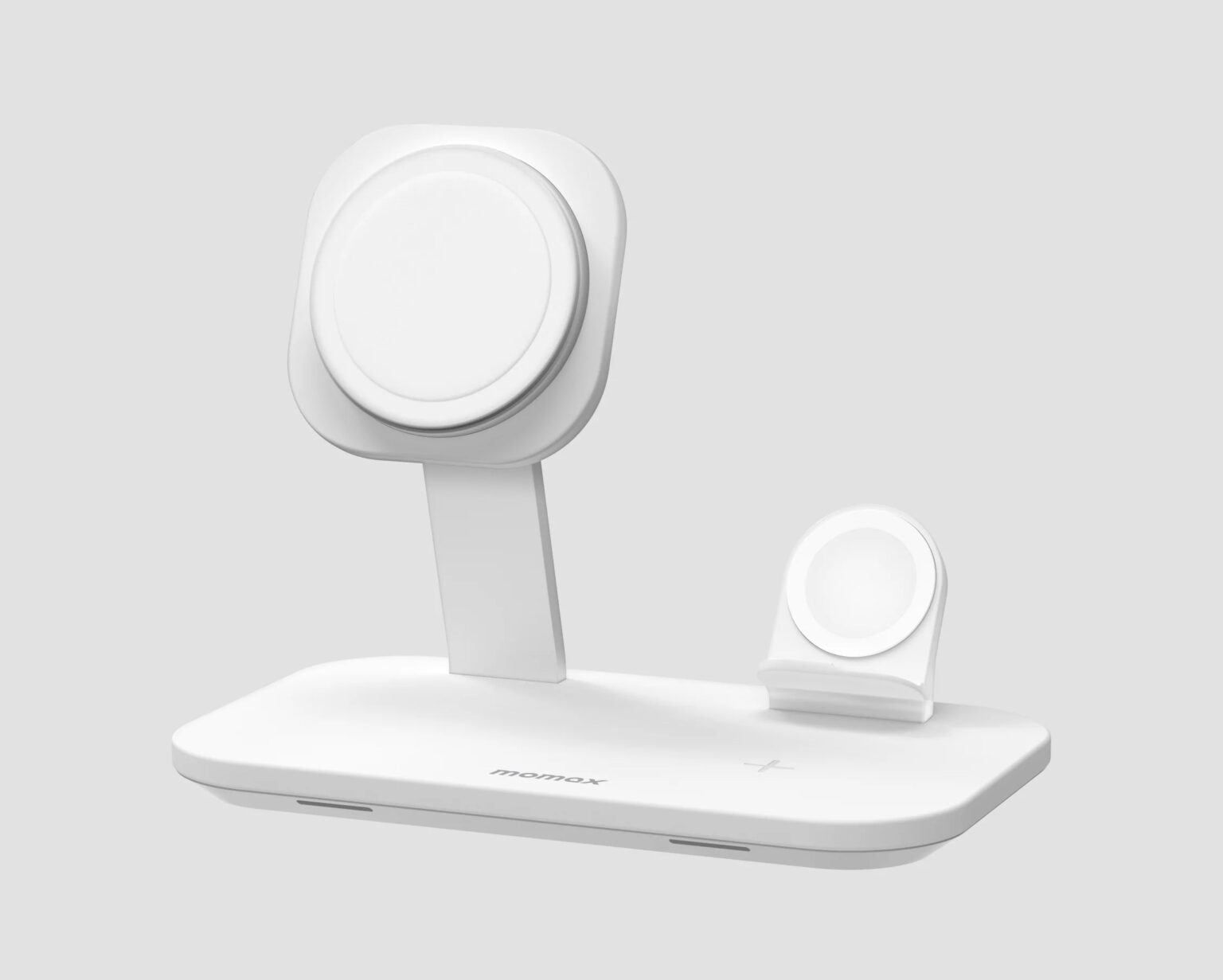 The Momax 3-in-1 stand charges your iPhone, AirPods case and Apple Watch.