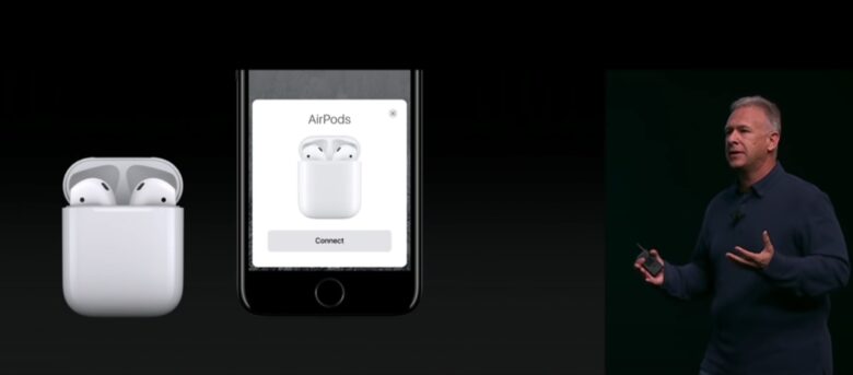 Apple marketing chief Phil Schiller explains the magical AirPods experience during the iPhone 7 launch event.