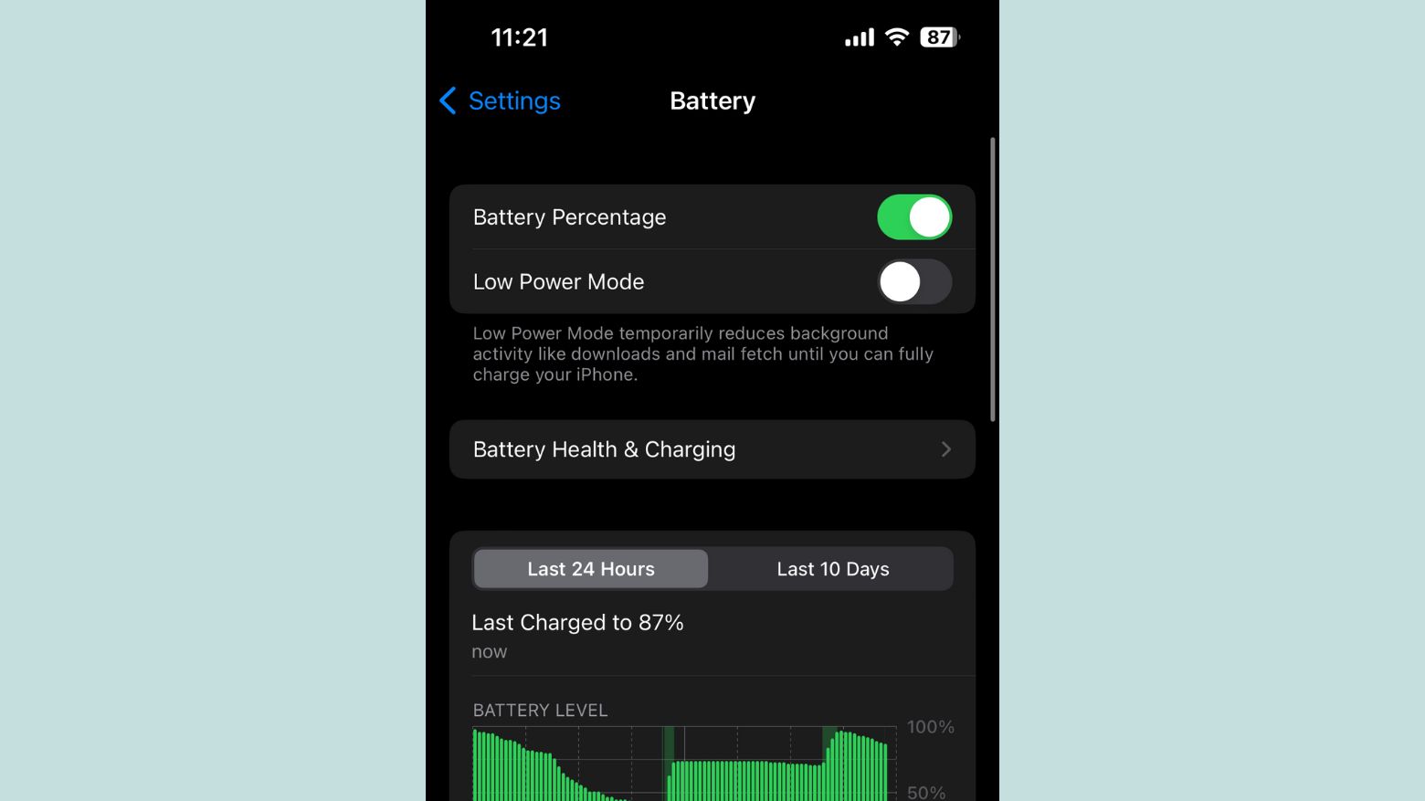iOS 16.1 beta 2 tweaks the battery status bar icon.