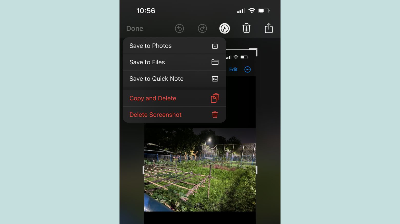 iOS 16.1 beta tweaks the screenshot UI