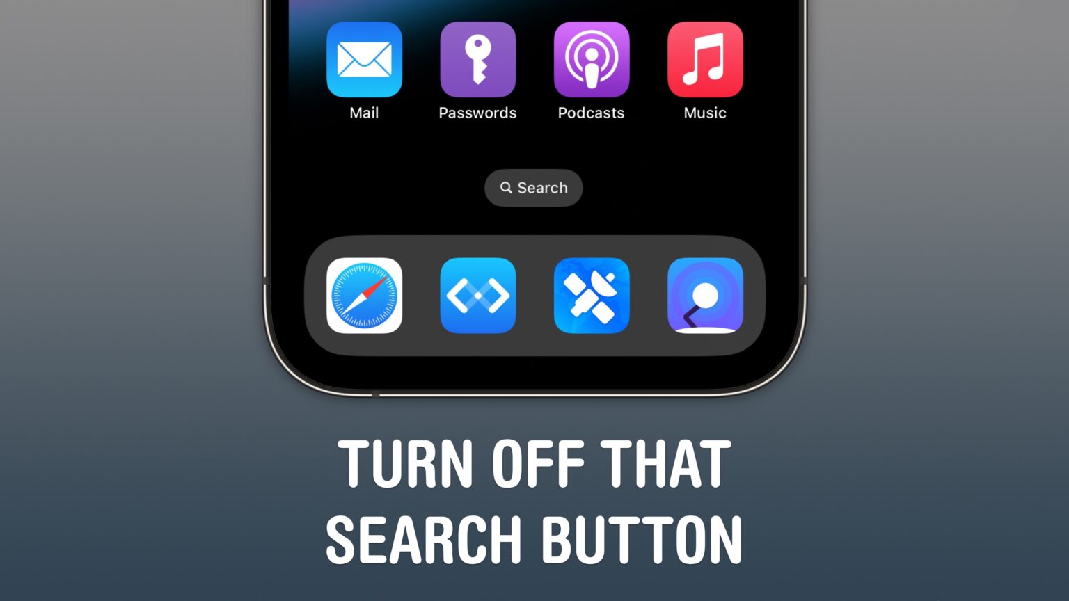 Turn off that Search button on the Home Screen.