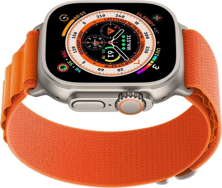 Best Apple Watch Ultra bands: The double-layered nylon Alpine Loop comes in orange or two other colors.