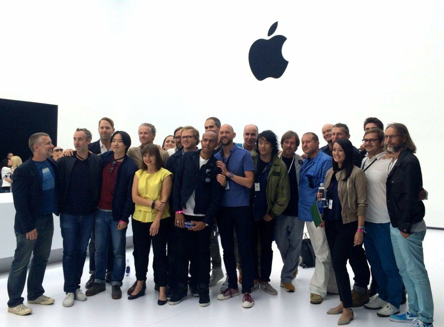 Evans Hankey, fourth from left in the front row, is leaving Apple.
