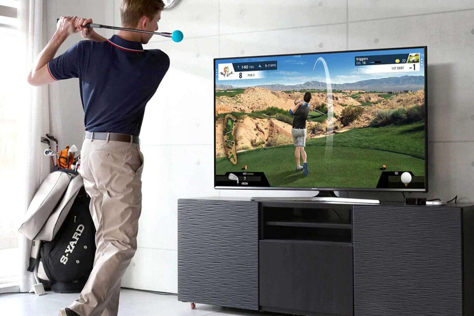 Golf anywhere with your iPhone and the Phigolf swing trainer.