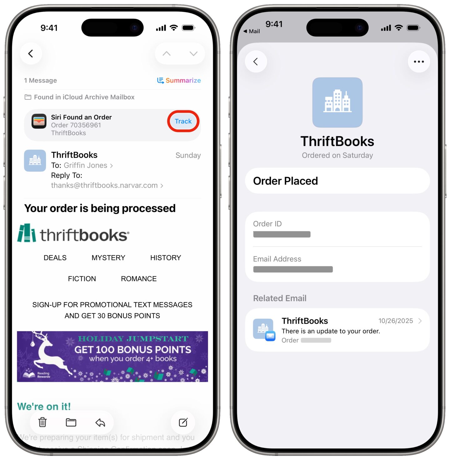 Manually adding order tracking to the Apple Wallet app