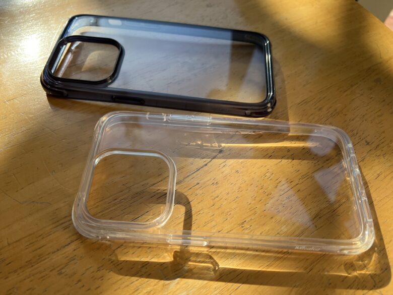 Shot of two Mkeke clear iPhone 14 cases