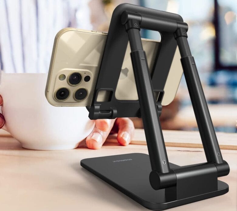 That's a heavy-duty iPhone stand.