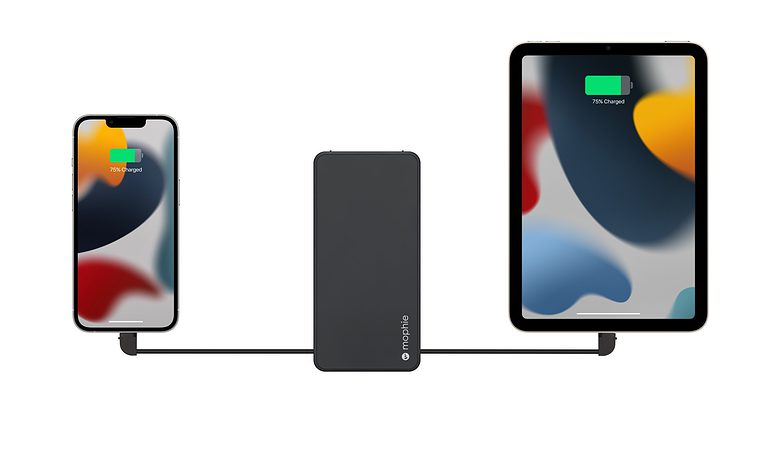 Mophie Powerstation Plus 10K charges two devices at once.