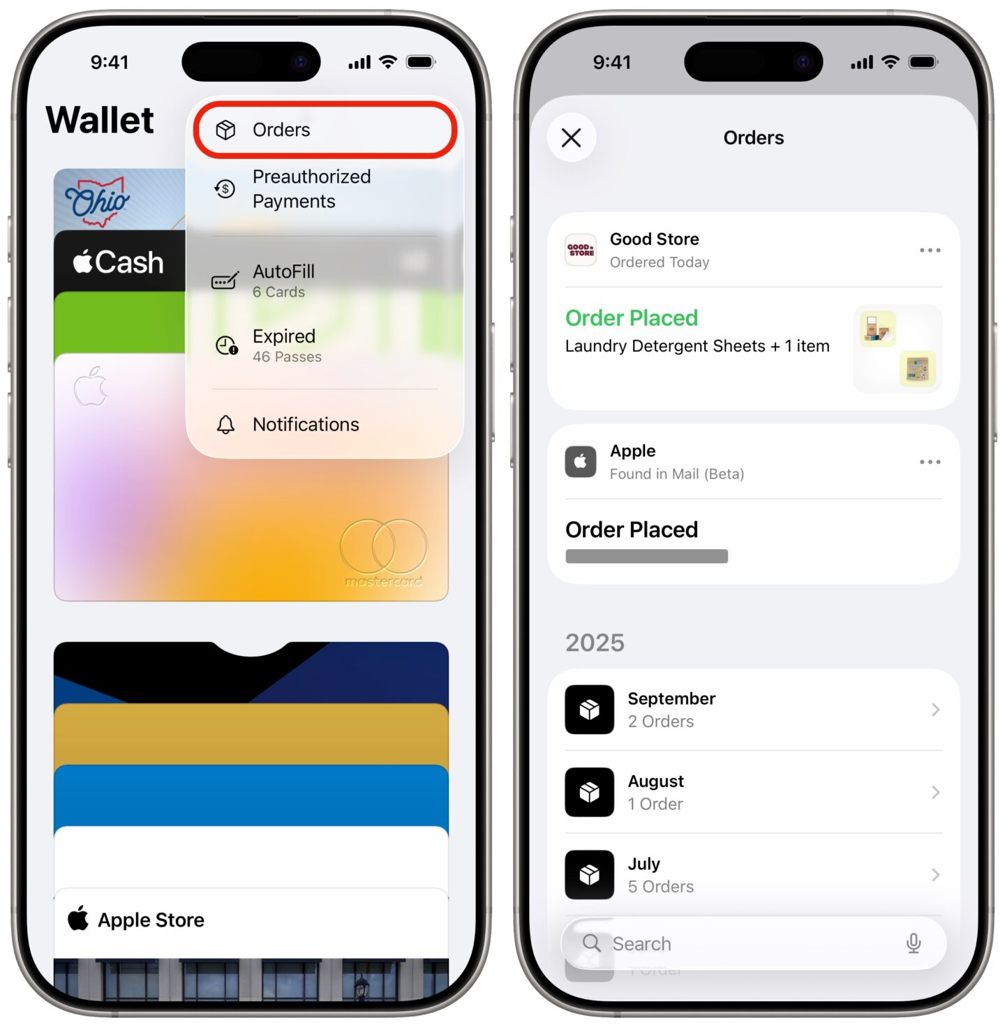 Order tracking in Apple Wallet