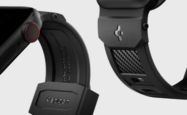 Best Apple Watch Ultra bands: The carbon accents on the Spigen Rugged Band look cool.