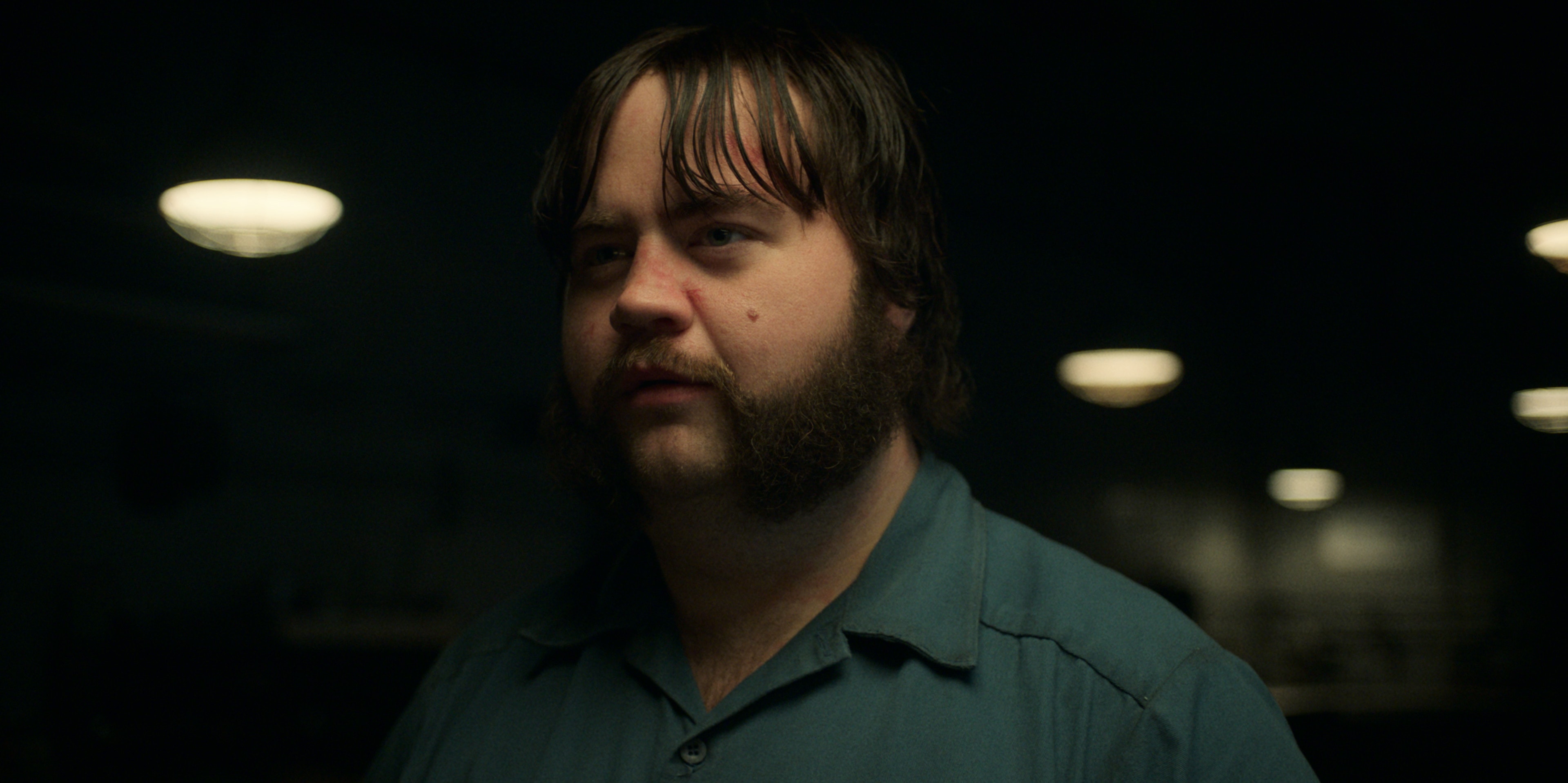 Paul Walter Hauser playing serial killer Larry Hall in Black Bird on Apple TV+.