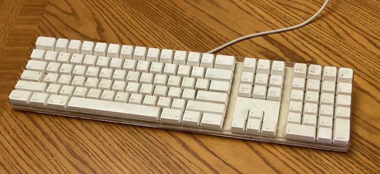 A horribly dirty Apple Keyboard