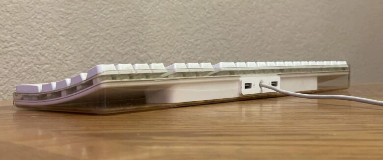 A dirty Apple Keyboard from the back