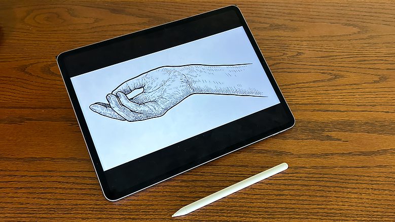 Moft Snap Float Folio props up the iPad for easier drawing.