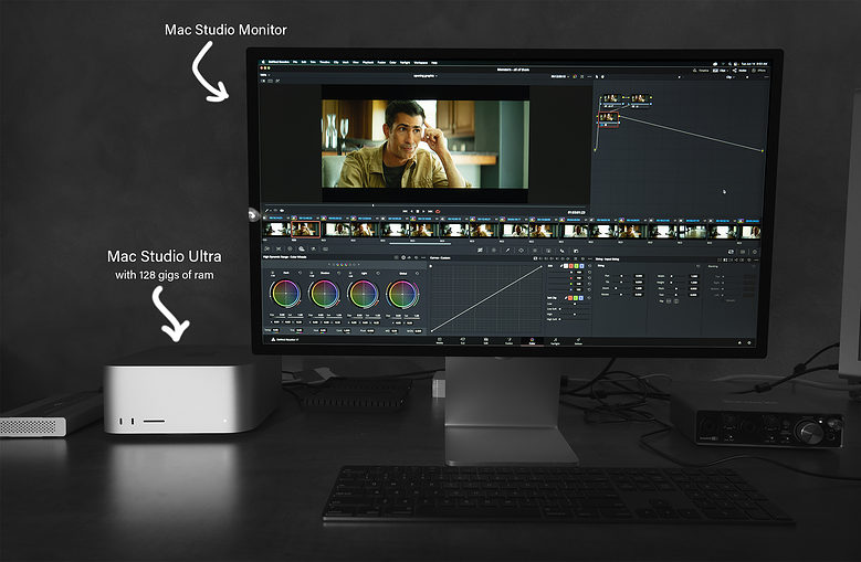 This photo shows video editing software in action on the screen.