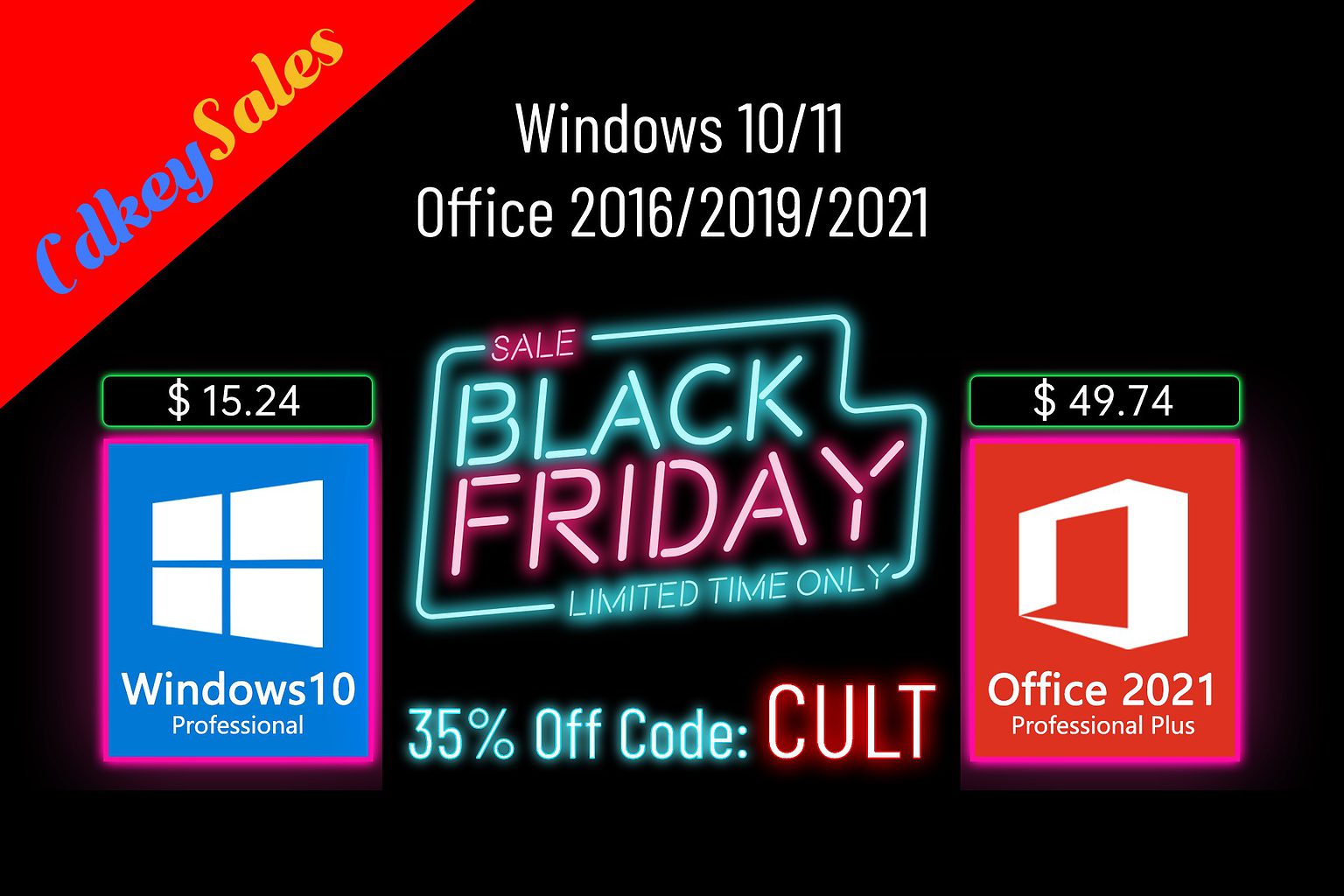 Get great deals on Microsoft software by using promo code CULT at CdkeySales.com.