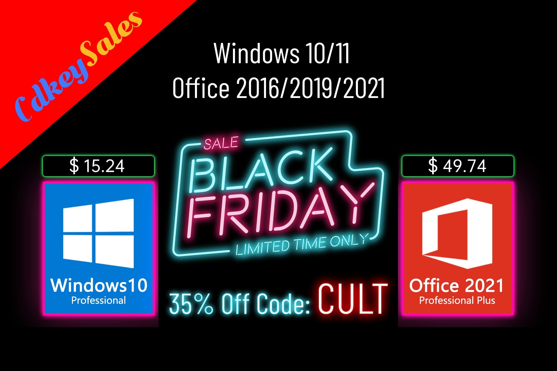 Get great deals on Microsoft software by using promo code CULT at CdkeySales.com.