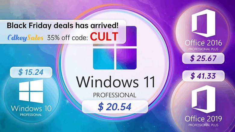 If you'd like to save money on genuine Microsoft software, head to CdkeySales.com using the links above. And don't forget to enter promo code CULT to get extra savings.