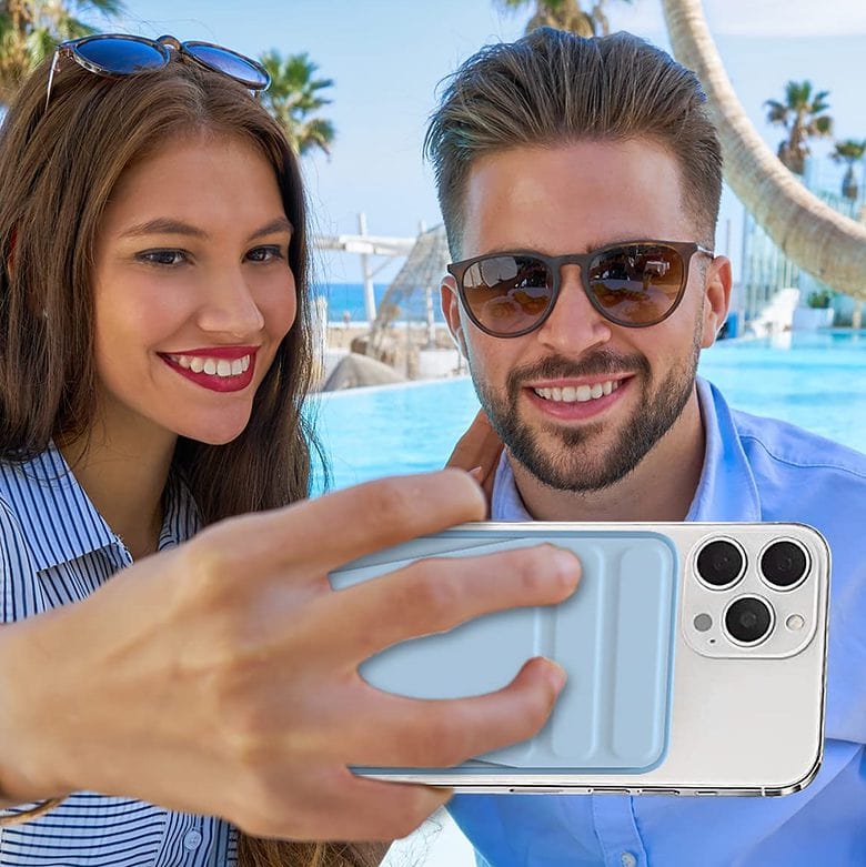 Take it on the go and even power your iPhone while taking selfies.