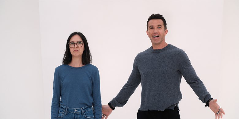 Mythic Quest recap: A small problem between Poppy (Charlotte Nicdao, left) and Ian (Rob McElhenney) escalates rapidly to raw nerves.