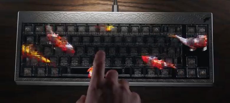 As soon as that finger contacts the key, a ripple is going to scatter those koi fish.