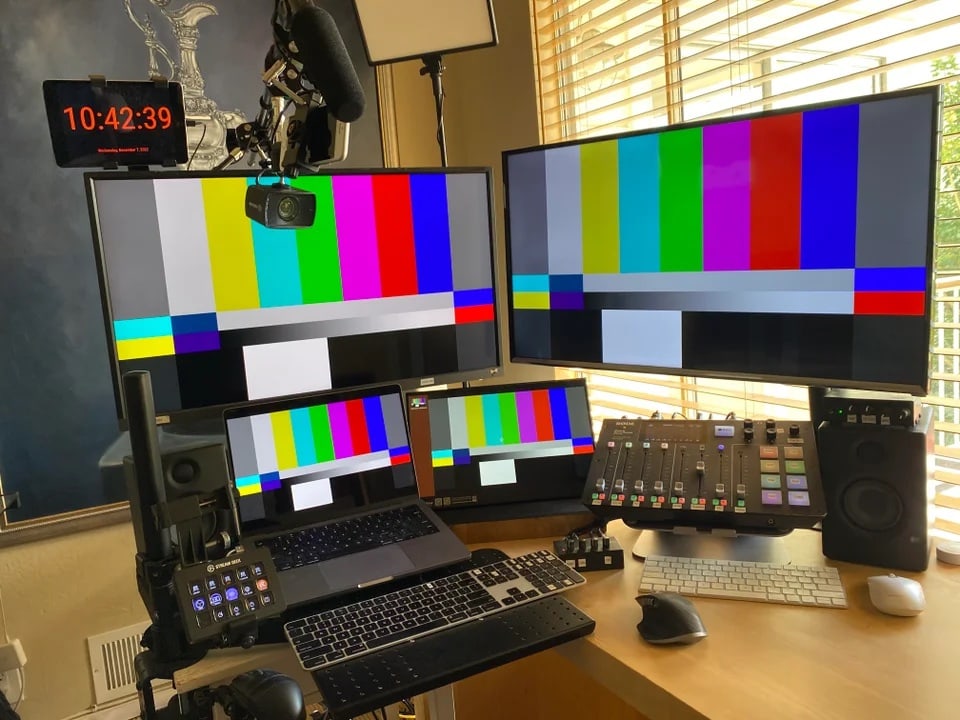 This setup generates a 2-hour streaming show twice a week.