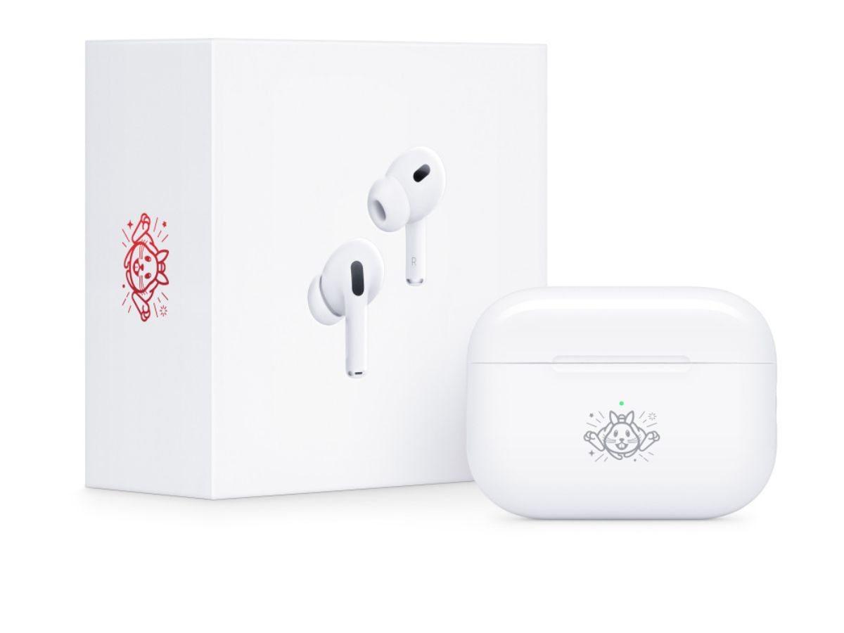 Special-edition AirPods Pro with the Year of the Rabbit graphics.