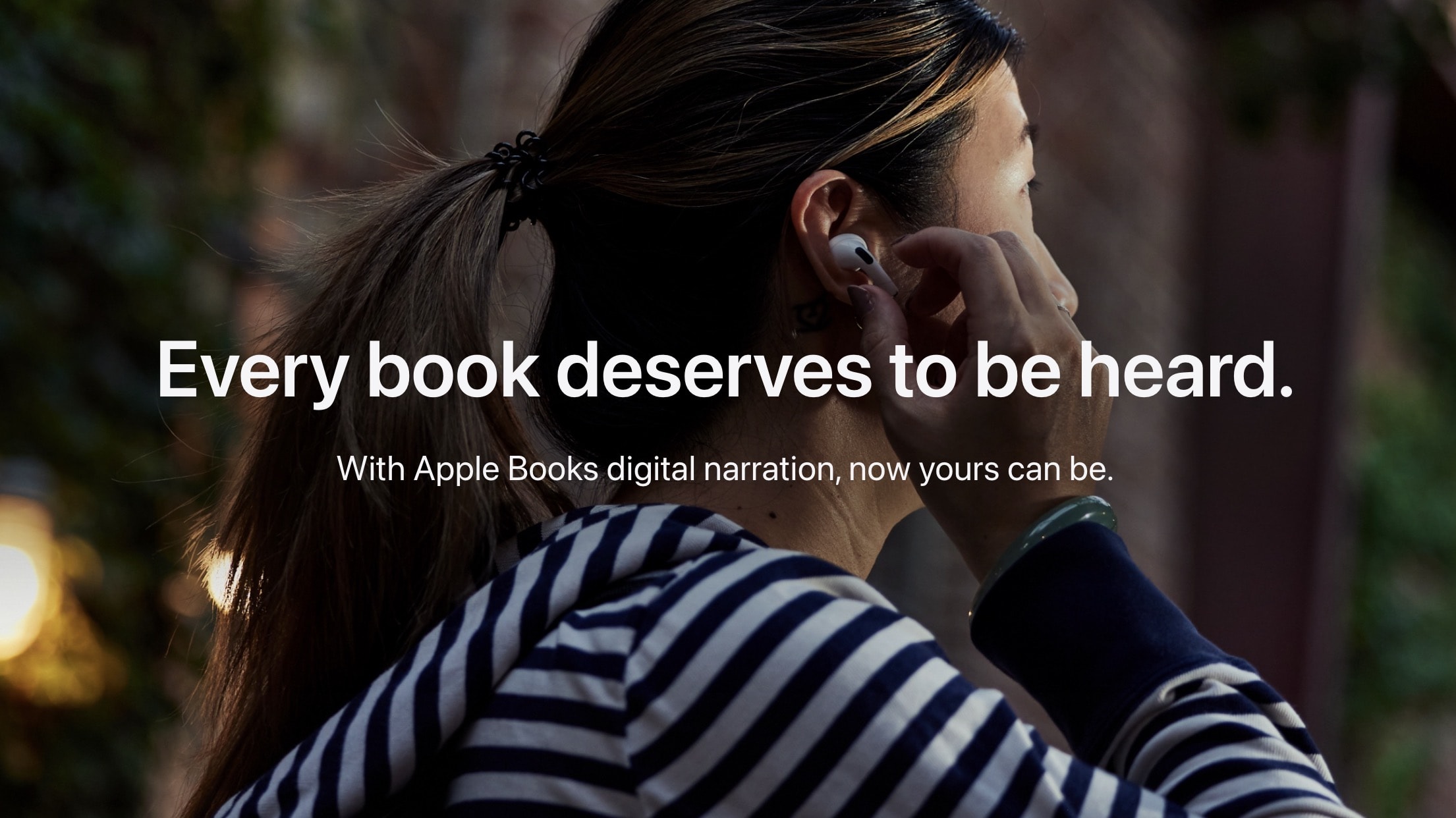 Apple Books for Author page highlighting Digital Voice for audiobooks