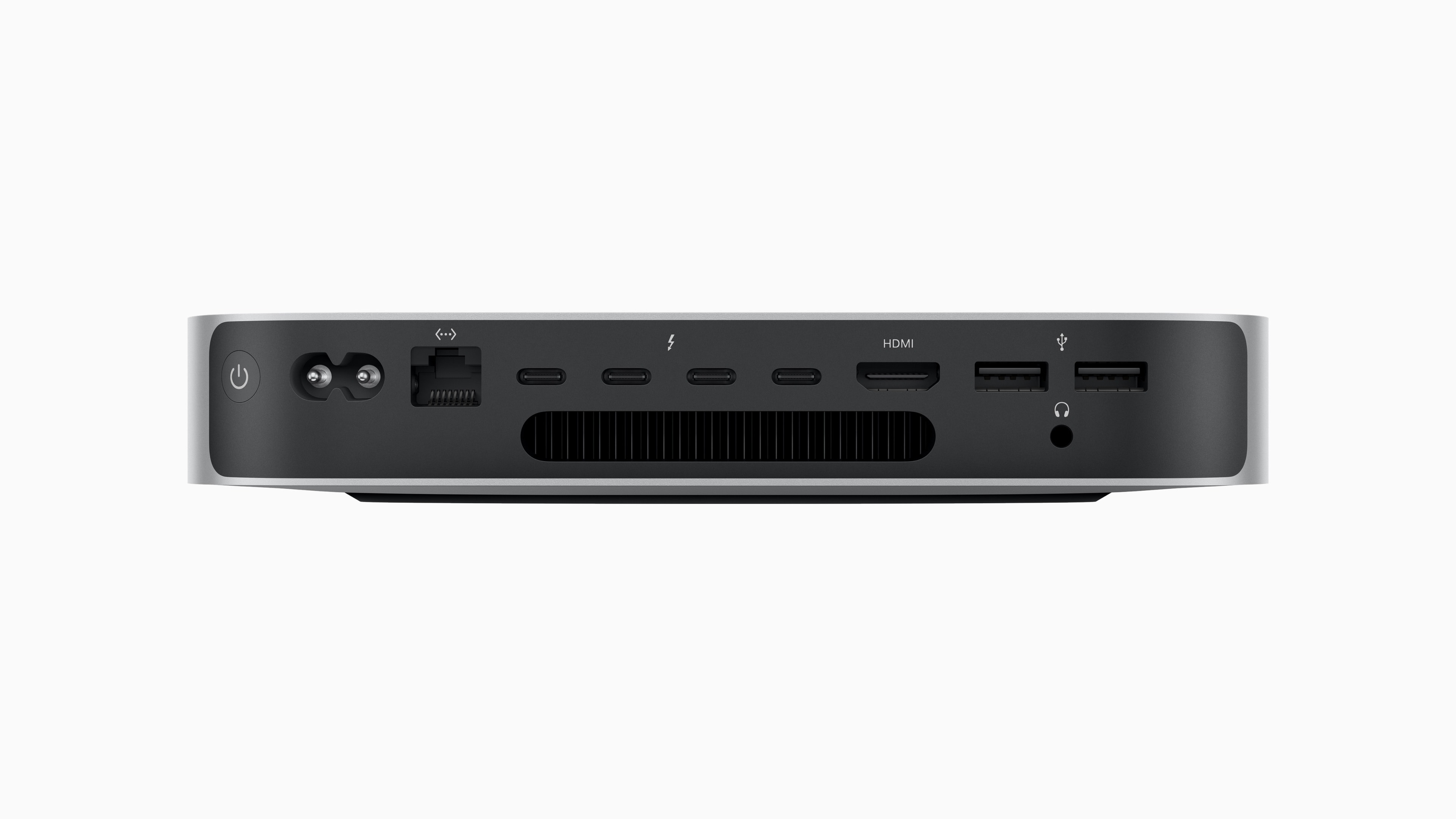 The rear of the Mac mini with M2 Pro