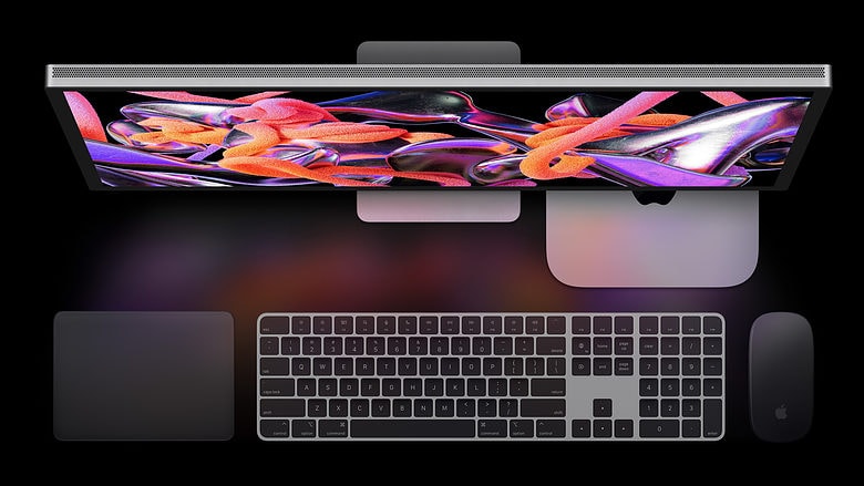 Mac mini with Studio Display, Magic Trackpad, Magic Keyboard and Magic Mouse