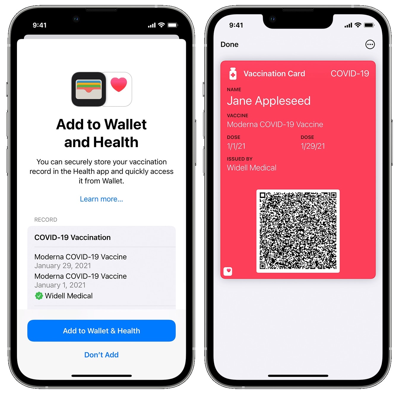 Add your vaccine card to Apple Wallet.