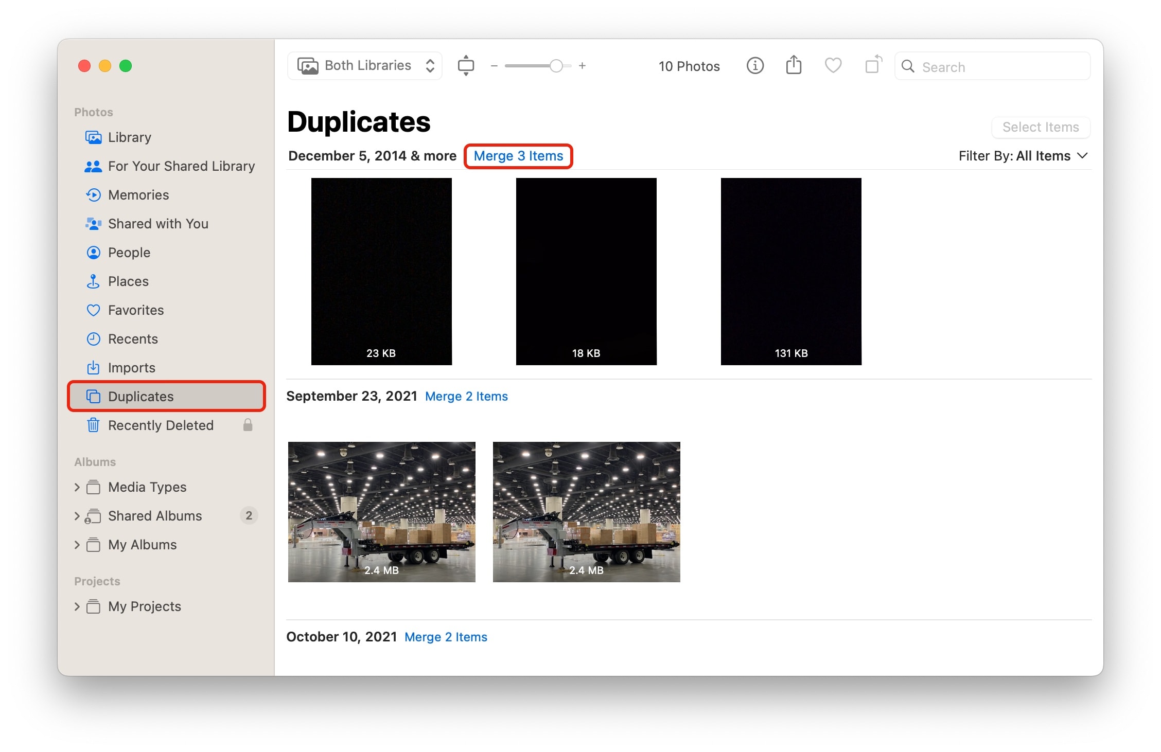 Eliminar duplicados de Photos.app en Mac