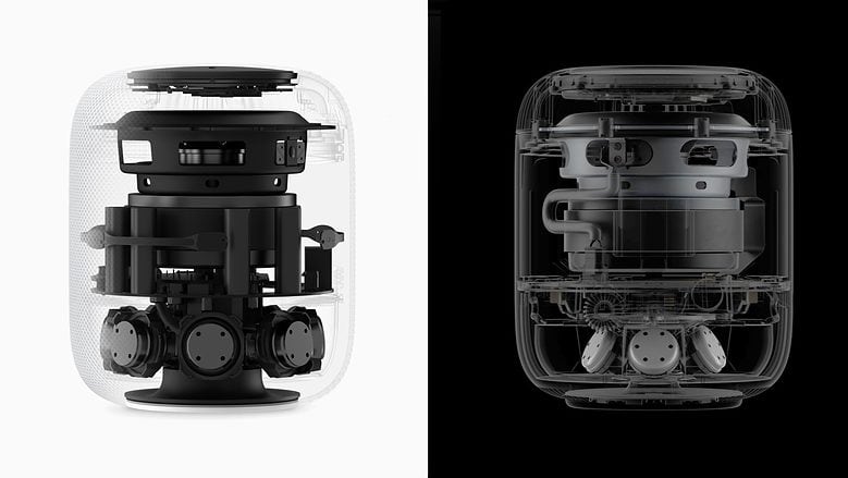 HomePod 1 and HomePod 2 internal components comparison