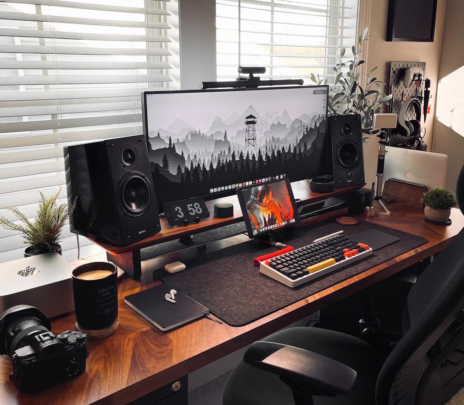 This great-looking setup relies on Mac Studio, MacBook Pro, iPad Pro and a PC.