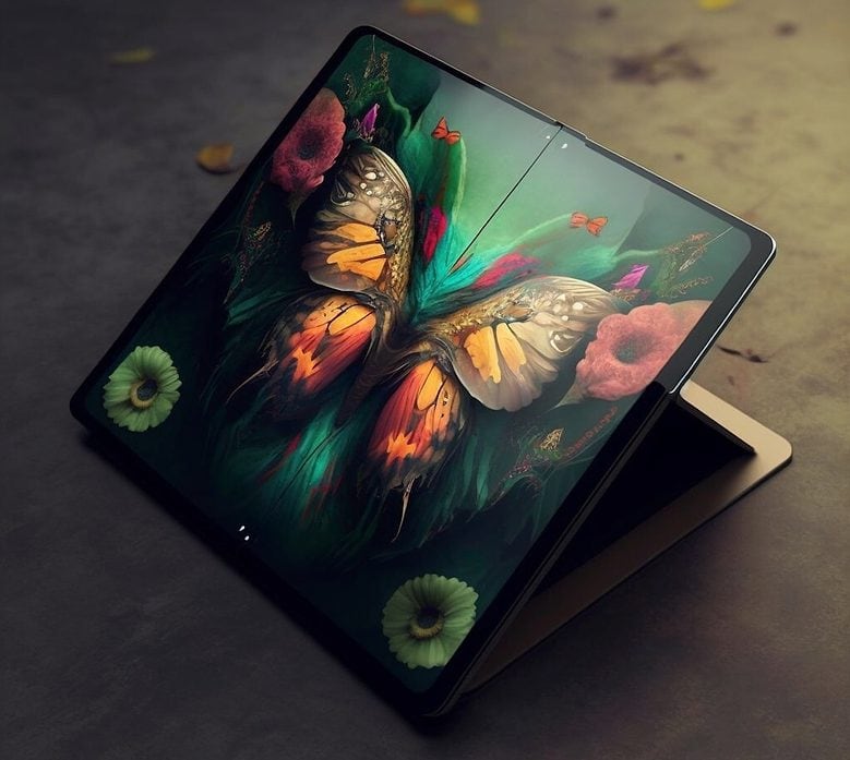 AI rendering of a folding iPad.