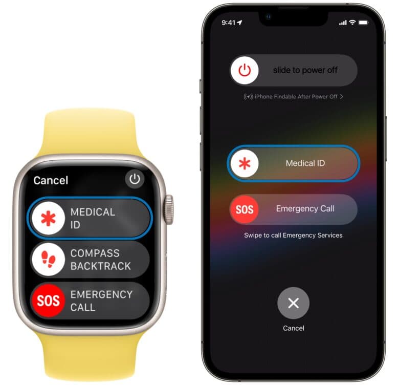 Bringing up the Medical ID on iPhone and Apple Watch