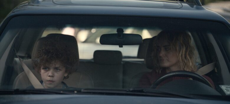 Colin O’Brien, left, and Taylor Schilling look haggard in a scene from boring Apple TV+ drama "Dear Edward."