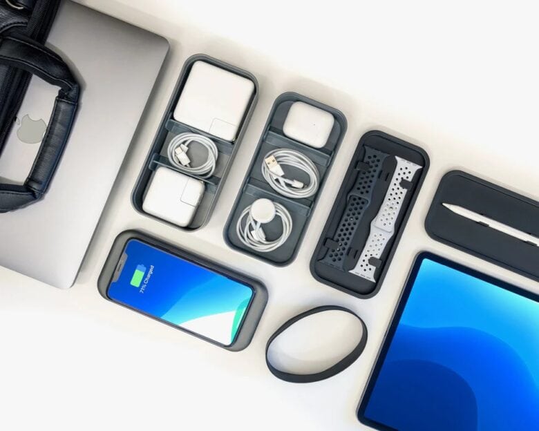 You can use the BentoStack to neatly store you Apple accessories (and charge them).